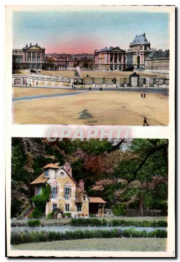 Palacio de Versalles — Fachada del Palacio y Aldea de Trianon — La Molina - Anverso