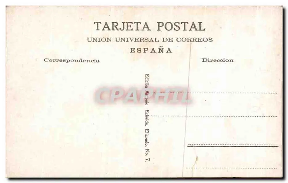 Calle Zarandia. Lesaka. — Visão de rua com igreja — Edição Antonio Echando, n°7 - Verso