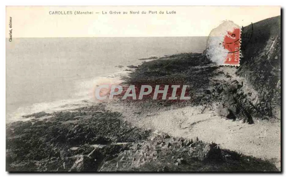 Carolles (Manche) — Die Klippen nördlich des Hafens von Lude — Charlet, Verlag - Vorderseite