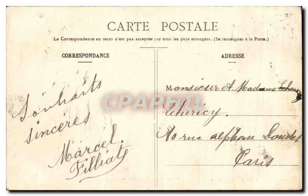 Amiens - De Drie Portalen — L. Carou, fotograaf-uitgever, Amiens - Plaques Jongras, n° 121 - Achterkant