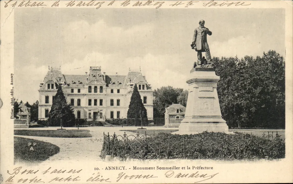 Château de Marlitz in Annecy — Monument Sommeiller und die Präfektur — Piltier, phot.édit., Annecy - Vorderseite