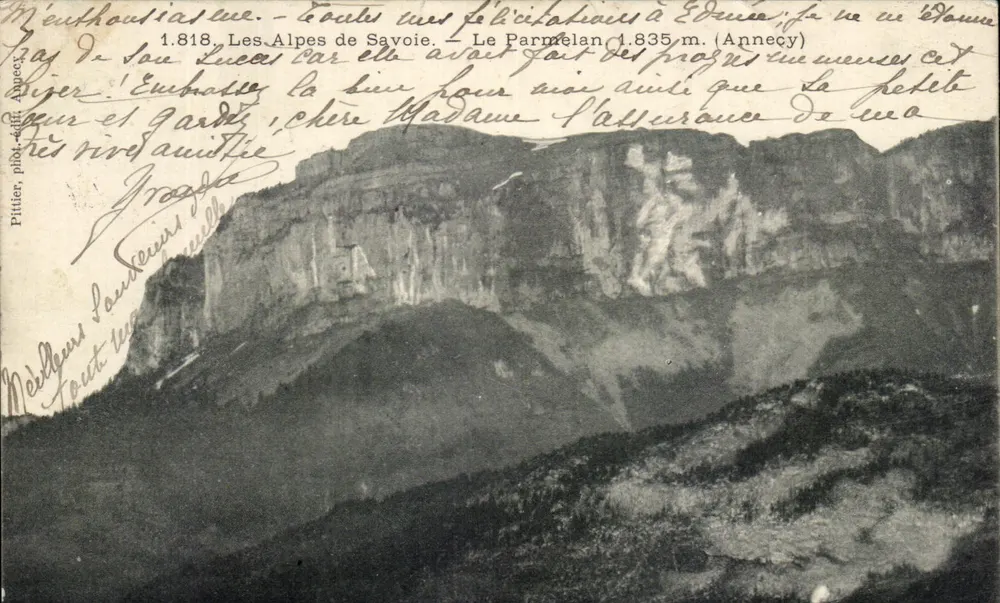 Der Parmelan — 1.835 m. — Ptitier, phot. Annecy - Vorderseite