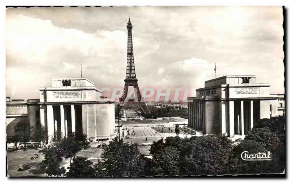 Paris - Panoramablick auf den Palais de Chaillot und die Eiffelturm — Éditions Chantal - Vorderseite