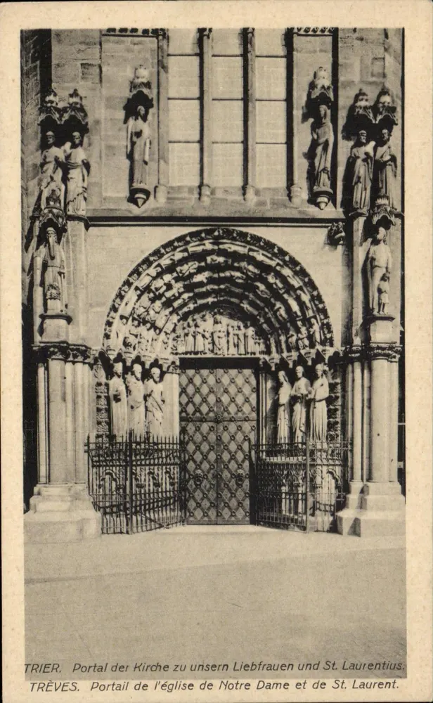 Portal der Kirche Notre-Dame und St Laurentius — Trier — Verlag Jacob Kihon, Nr. 64 - Vorderseite