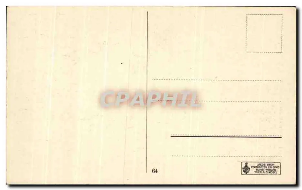 Portal der Kirche Notre-Dame und St Laurentius — Trier — Verlag Jacob Kihon, Nr. 64 - Rückseite