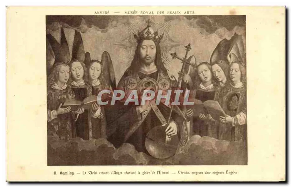 Antwerpen — Königliches Museum für Kunst — H. Memling: Christus umgeben von singenden Engeln - Vorderseite