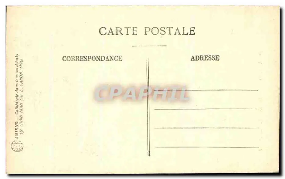 Amiens — Catedral — La Grande Nef - Reverso