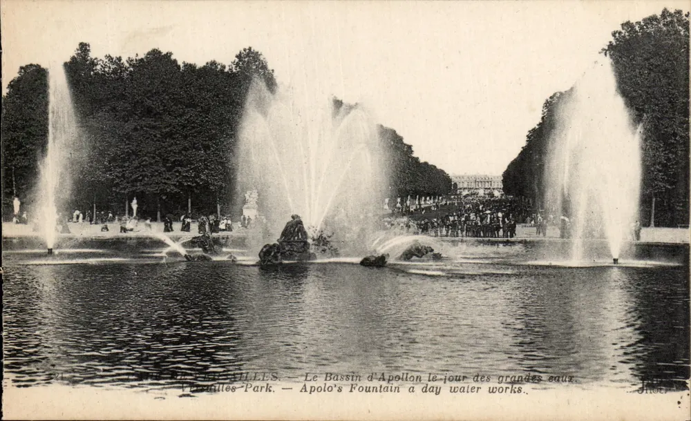 Versailles - Der Bassin d'Apollon an einem Tag der hohen Wasserstände — Imp. Créteil, Paris - Vorderseite
