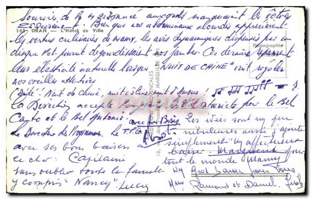 Oran — Das Rathaus — Photographie de Marseille - Rückseite