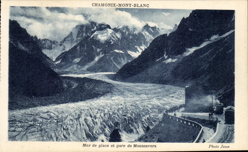 Gletscher Mer de Glace und Bahnhof Montenvers — Chamonix-Mont-Blanc — Photo Jaun - Vorderseite