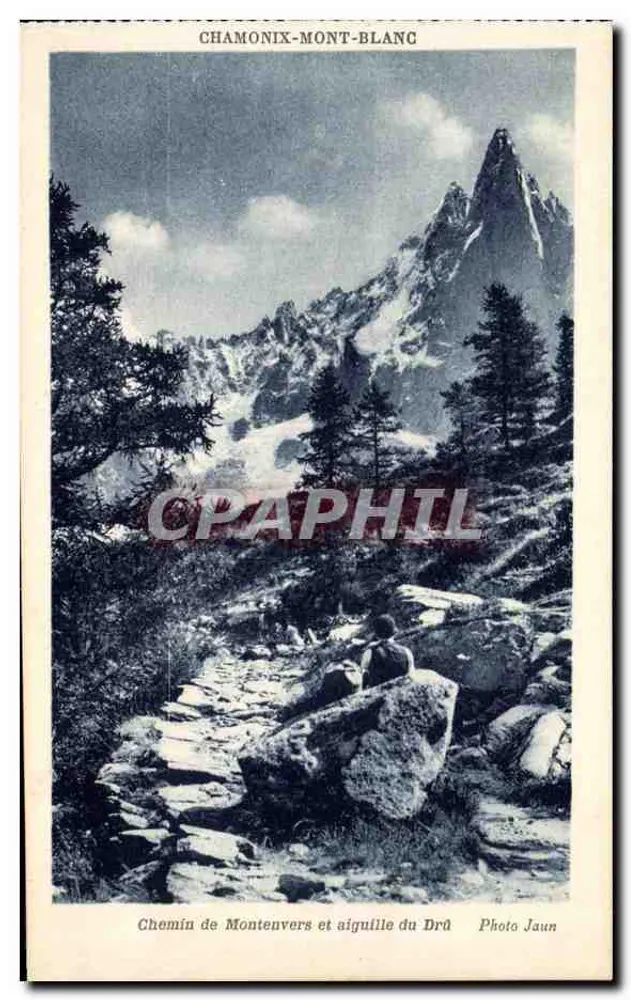 Weg von Montenvers und Spitze des Drû — Chamonix-Mont-Blanc — Photo Jaun - Vorderseite