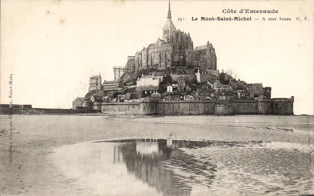 Monte-Saint-Michel — À maré baixa — Costa da Esmeralda, G.F. n°351 - Frente