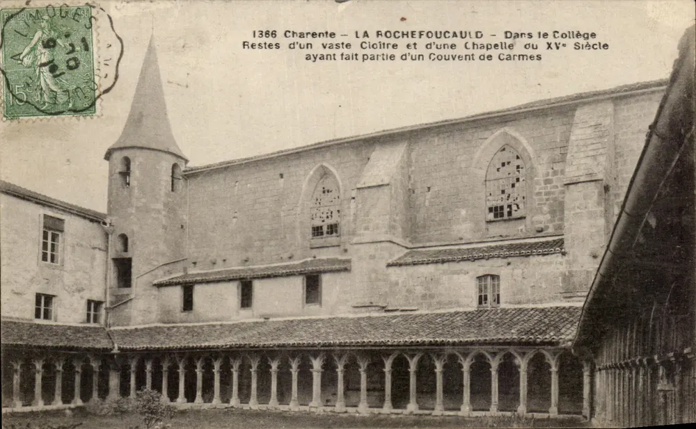 La Rochefoucauld — Reste eines großen Klostergangs und einer Kapelle des 15. Jahrhunderts — F. Braun, phot.-verlag, Royan (Charente-Inférieure) - Vorderseite