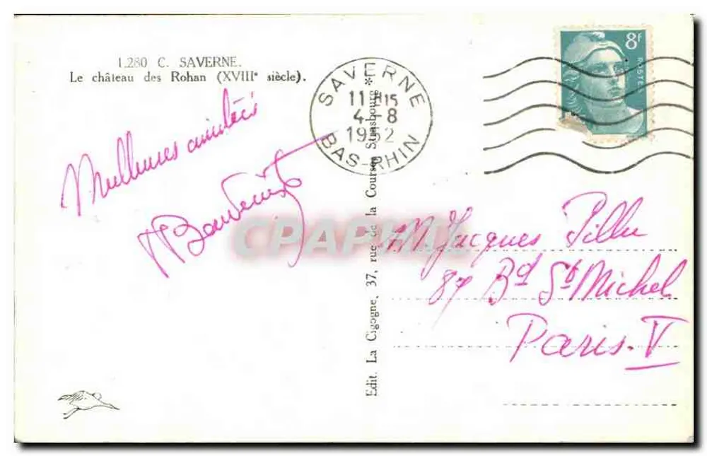 Kasteel van de Rohan — Saverne — Ed. C. Saverne - Achterkant