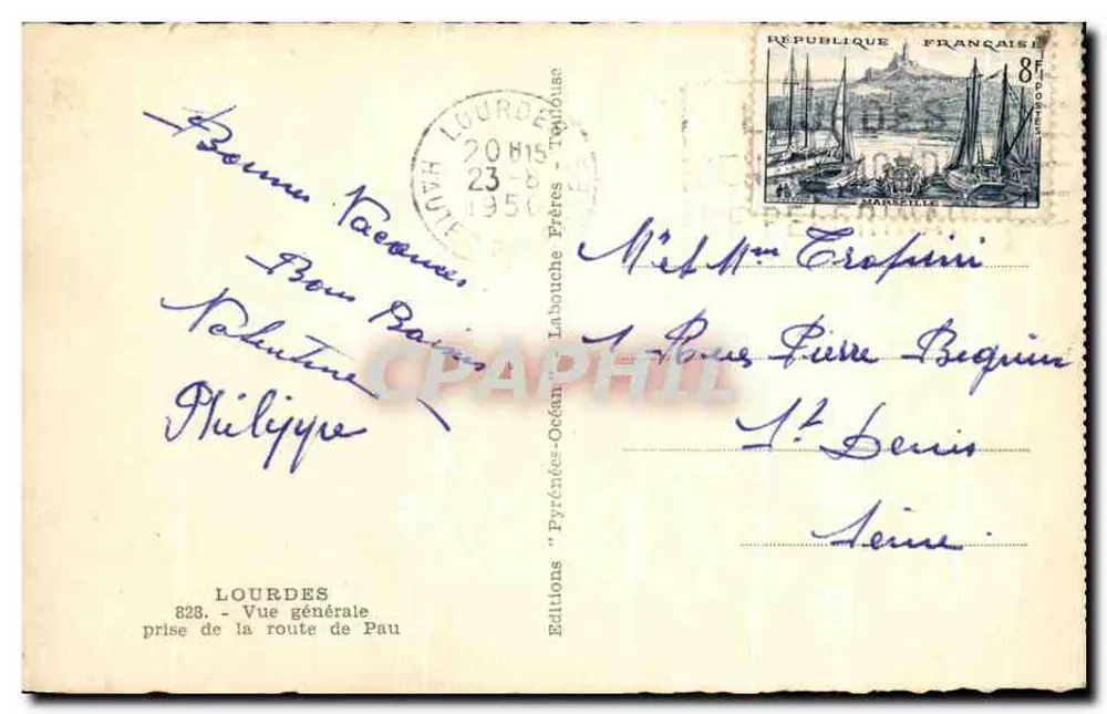 Lourdes — Allgemeiner Blick vom Weg nach Pau — Lourdes Editions - Rückseite