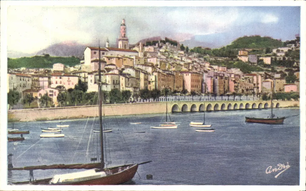Alter Menton aus Sicht des Hafens — André — Nr. 38 - Vorderseite