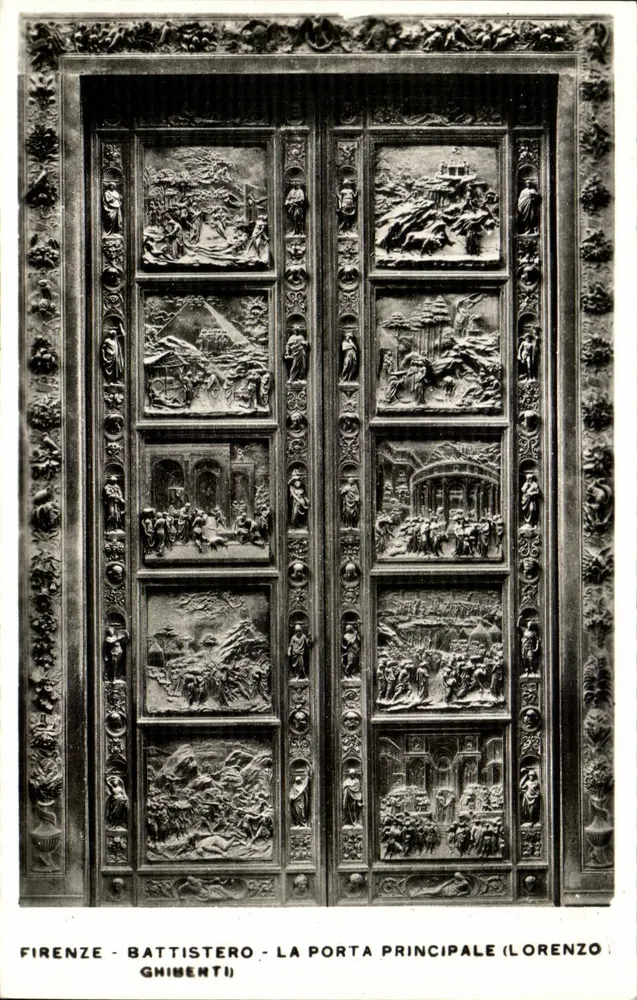 Florenz - Baptisterium - Die Haupttür (Lorenzo Ghimenti) - Vorderseite