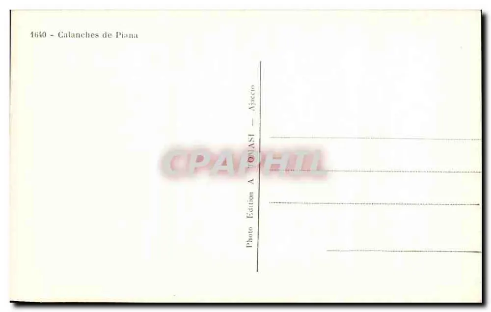Calanches de Piana — Berglandschaft mit Kiefern — Ausgabe Tomasi n°1640 - Rückseite