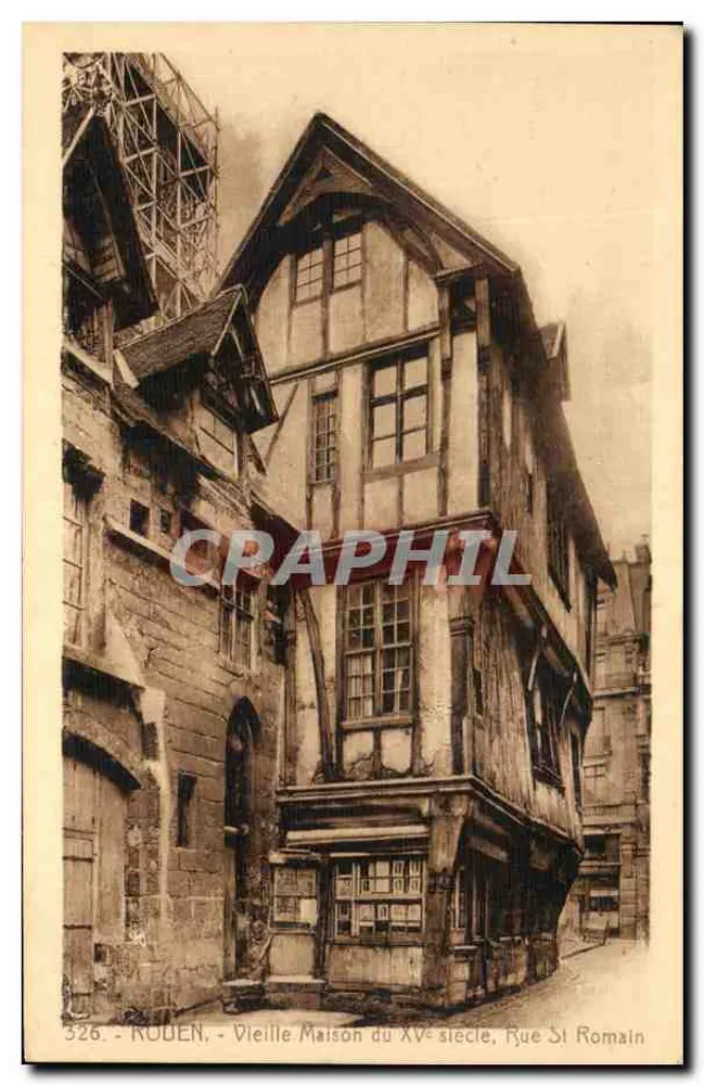 Rouen - Altes Haus aus dem 15. Jahrhundert, Rue St Romain - Vorderseite
