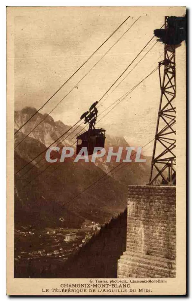 Der Seilbahn der Aiguille du Midi — Chamonix-Mont-Blanc — G. Tairraz, Foto-Verlag, Chamonix-Mont-Blanc - Vorderseite