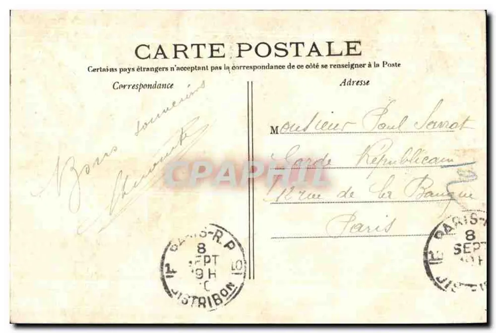 Montbazon — Ansicht vom Arm der Indre genannt "La Douve" — Künstlerische Edition Georges Rouget, Uhrmacher, Montbazon - Rückseite