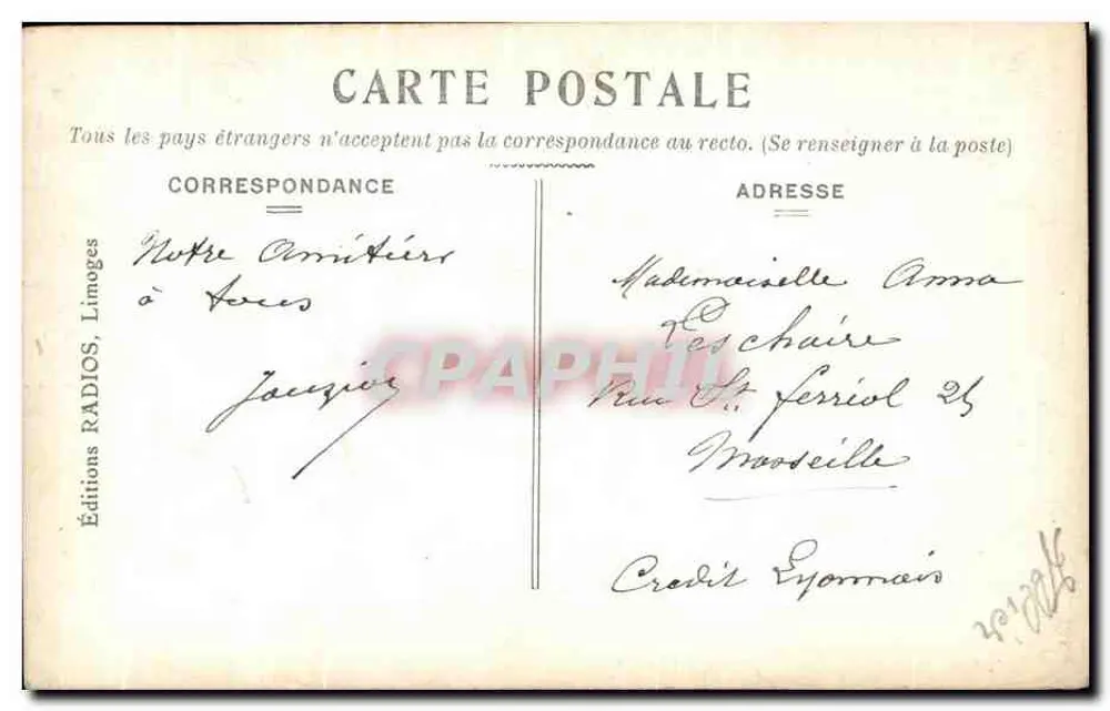 Vichy - Nova Fonte do Hospital — Editora: Editions Radios, Limoges - Verso