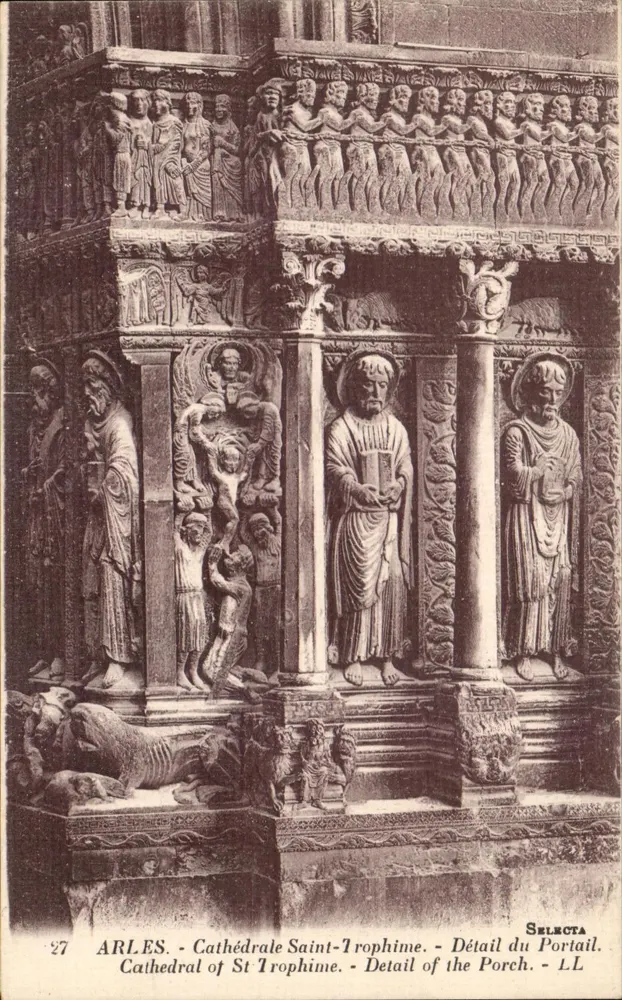 Arles - Kathedrale Saint-Trophime - Detail des Portals - Vorderseite