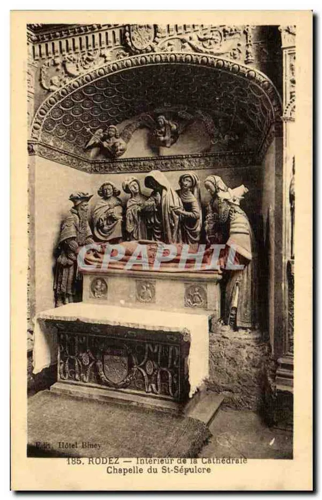 Rodez — Innenansicht der Kathedrale, Kapelle des Heiligen Grabes — Verlag Hôtel Biney, n° 185 - Vorderseite