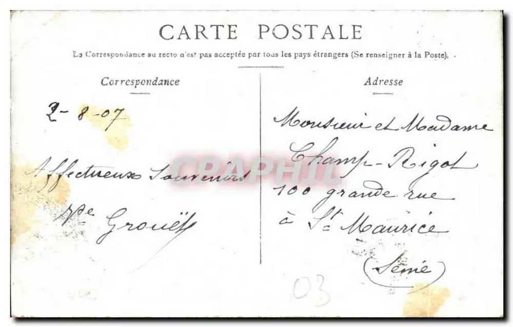 Vichy — Estabelecimento das Fontes Lardy — Editor não visível, número de série não visível - Verso