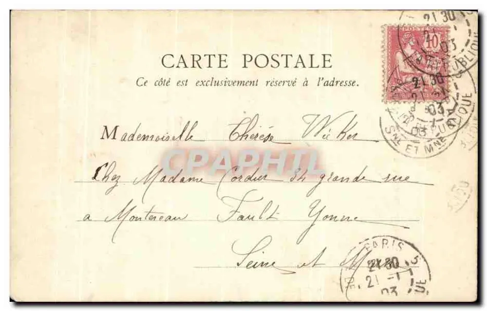 Paris — Igreja de São Ambrozio — B. F., Paris, n° 107 - Verso