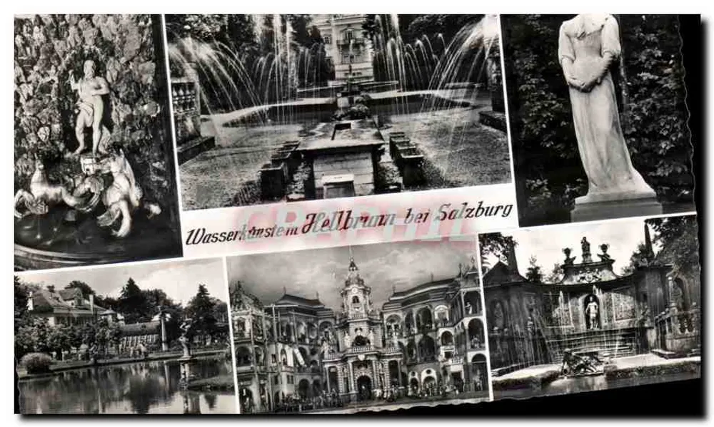 Wasserkunst am Hellbrunn bei Salzburg — Fotografia autêntica, Alfred Gründl, Gartnergasse 23 - Frente