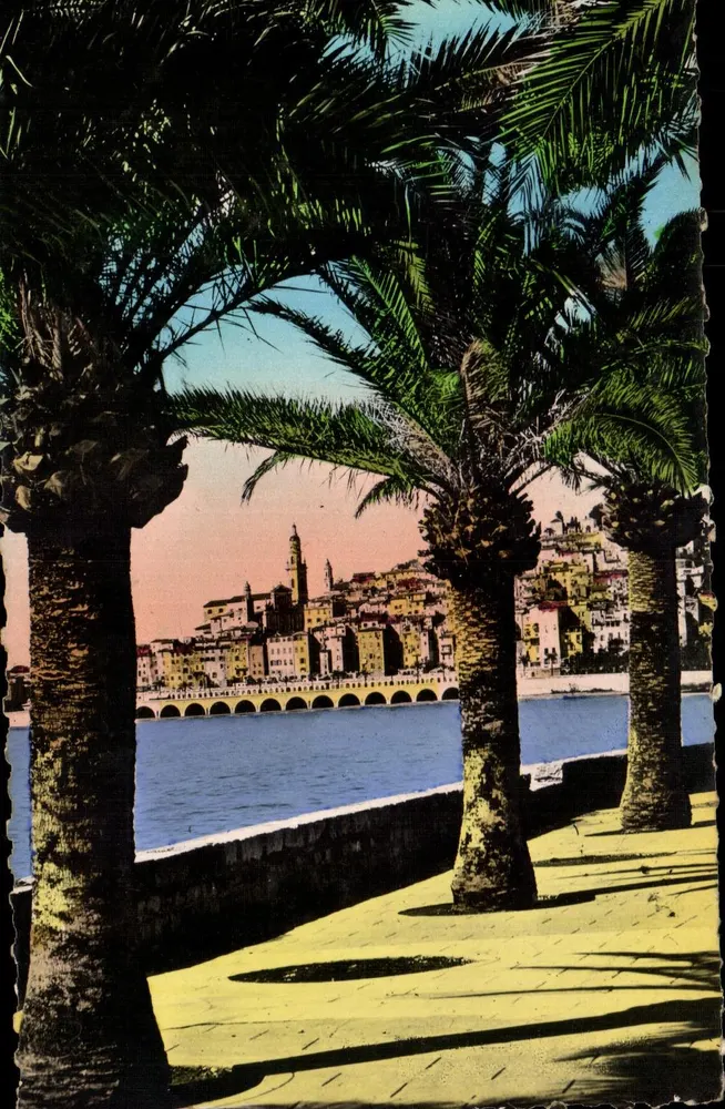 Menton - Die Altstadt — Ansicht von Garavan — Éditions d'Art Munier, Nice - Vorderseite