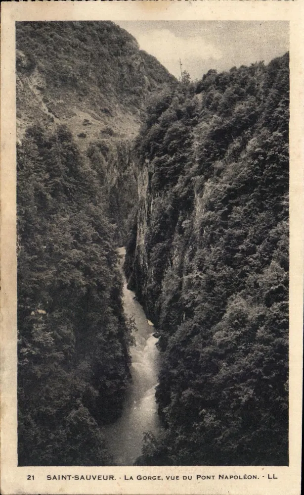 Saint-Sauveur — Die Schlucht, Ansicht von der Napoleonbrücke — LL, n°21 - Vorderseite