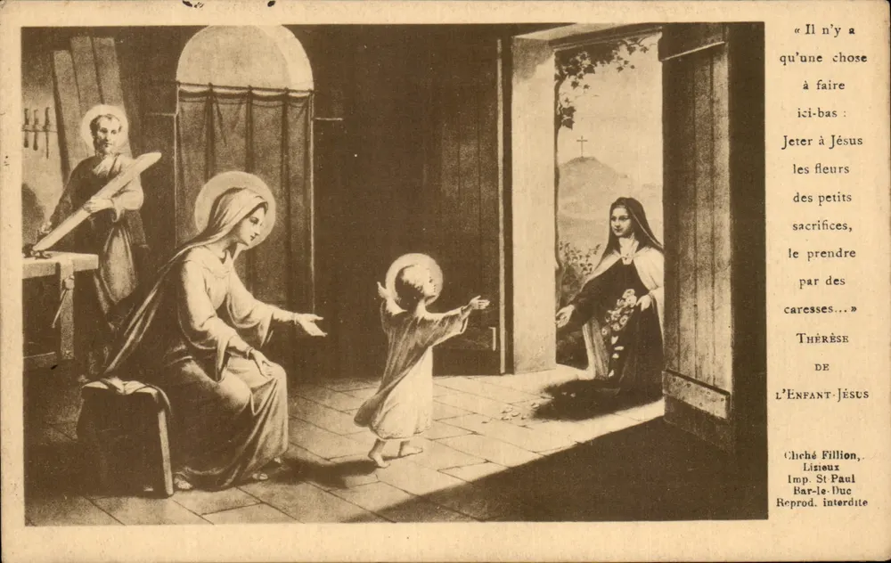 A Virgem e o Menino Jesus — cena de ternura — Cheché Fillion, Lisioux - Frente