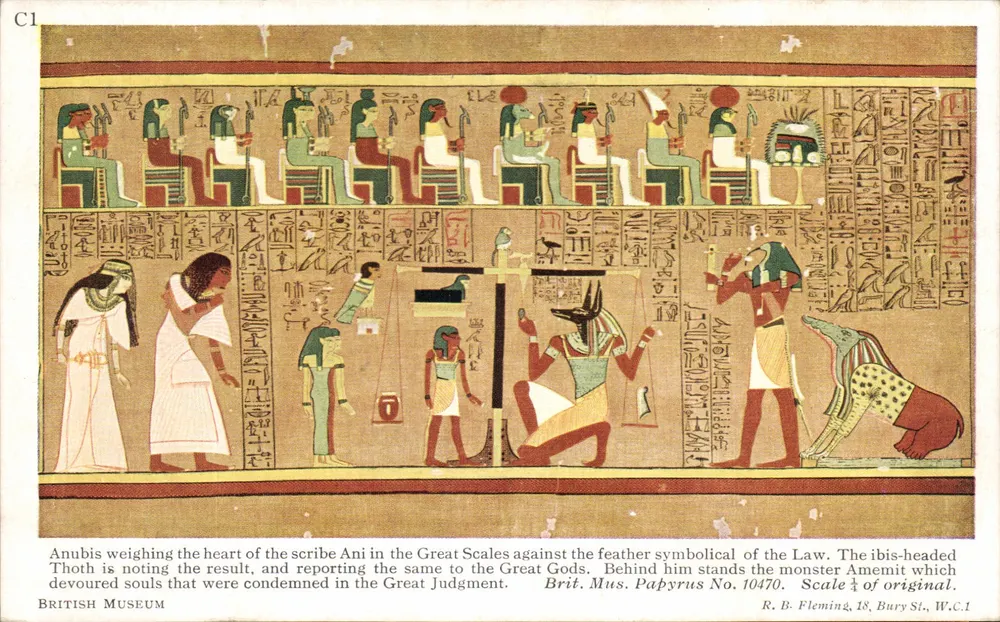 Jugement d'Ani — scène du Papyrus de Ani — British Museum, Papyrus No. 10470 - Frente