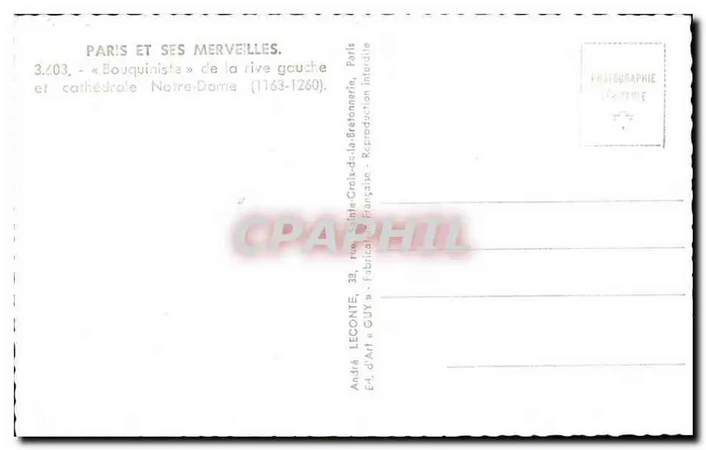 Notre-Dame de Paris — Buchhändler am linken Ufer — Guy - Rückseite