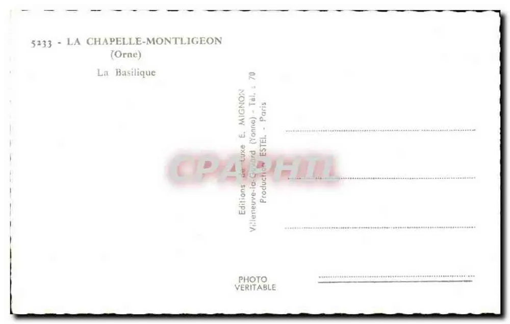 De Basiliek — La Chapelle-Montligeon (Orne) — E. Mignon - Achterkant