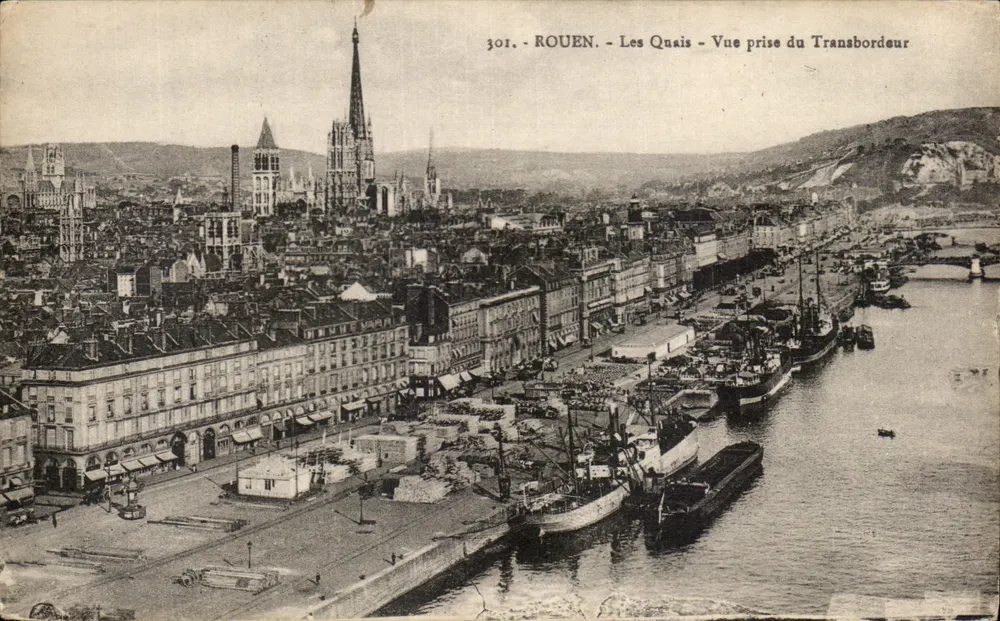 Rouen - Die Kais - Ansicht vom Transbordeur aus - Vorderseite
