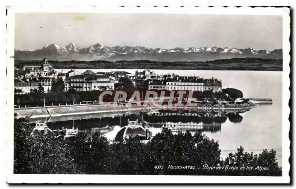 Neuchâtel — Bucht von Évole und die Alpen — Verlag: Lausanne, Nr. 4315 - Vorderseite