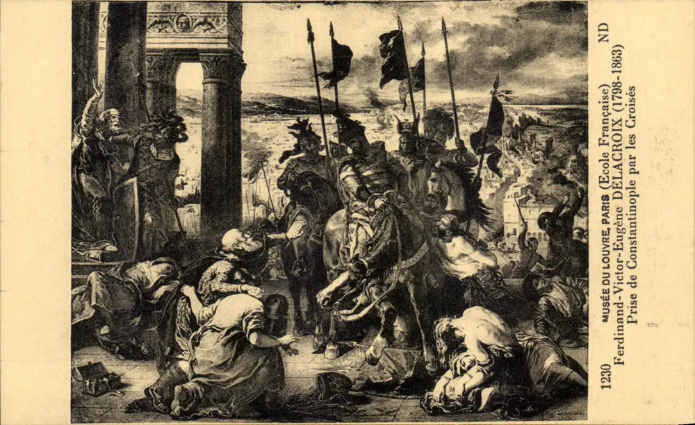 Eroberung von Konstantinopel — durch die Kreuzfahrer — französische Schule (Eugène Delacroix, 1798-1863) — Musée du Louvre, Paris - Vorderseite