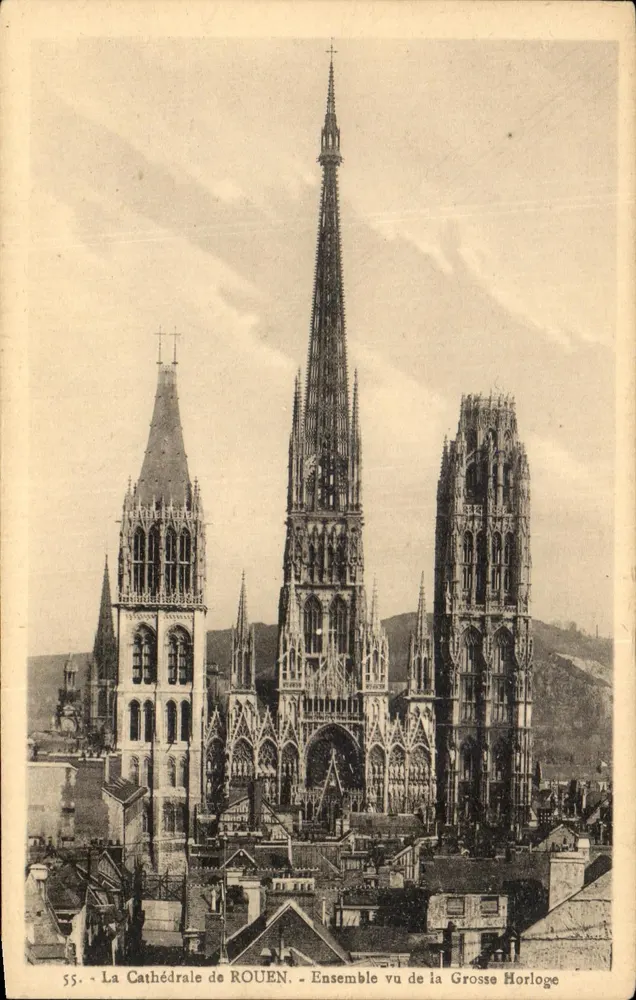 Die Kathedrale von ROUEN — Gesamtblick von der Grosse Horloge — Cartes & Cie, n°55 - Vorderseite