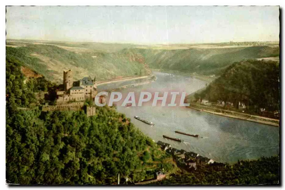 Burg Katz bei St. Goarshausen am Rhein — Panoramablick — Hans Andres Verlag, Han-sur-Rhône - Vorderseite