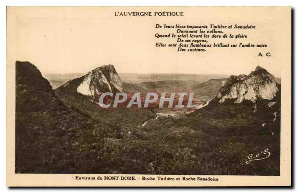 Umgebung des MONT-DORE — Tuilhère-Felsen und Sanadoire — Gontichages (P. de D.) - Vorderseite