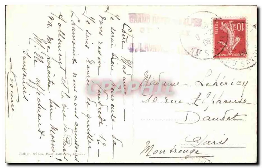 Chamonix — Paisagem de Inverno — J.J. 8020 - Verso