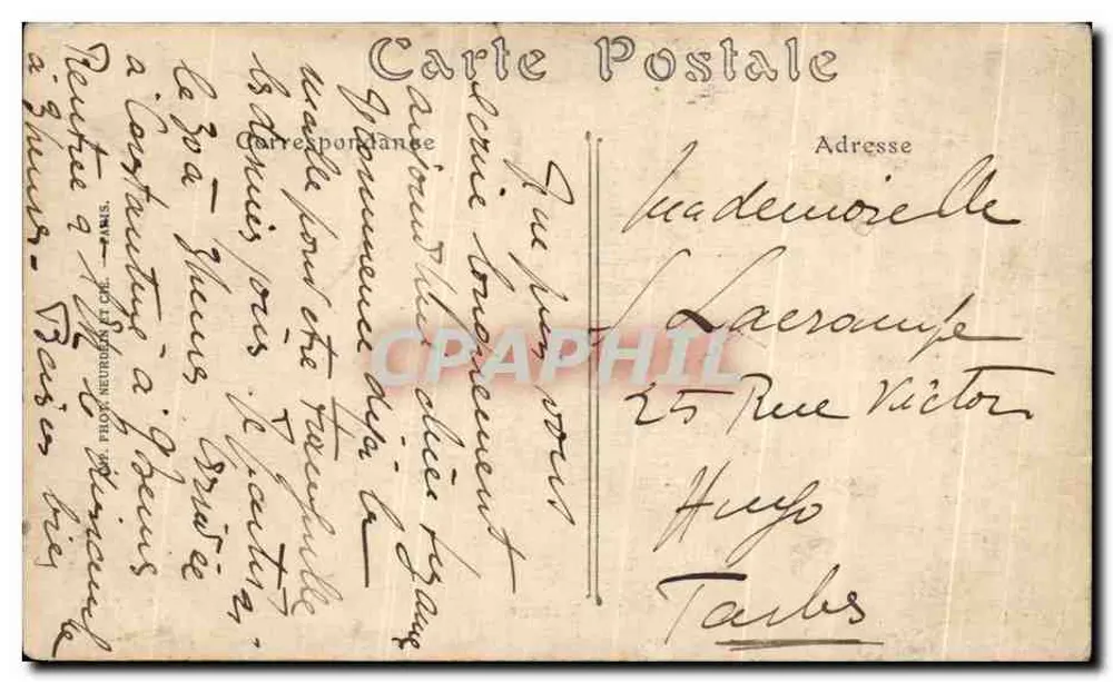 Un Bassour — scène de désert avec dromadaire orné — ND. Phot. n° 493 A - Verso