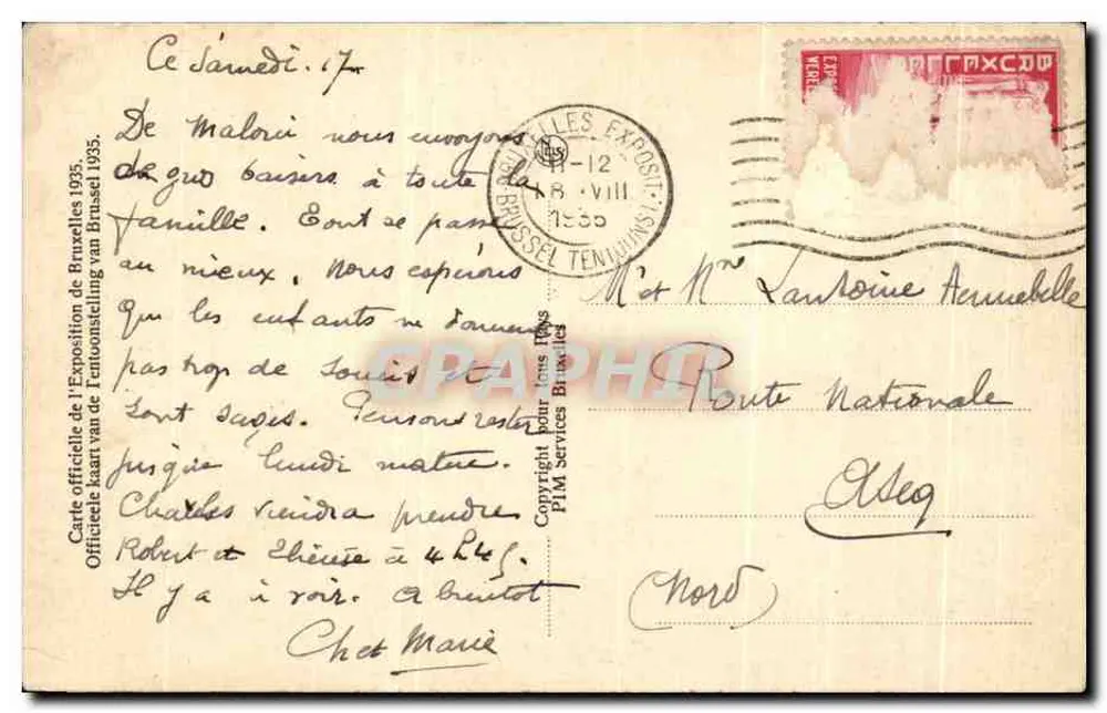 Pavilhão da Cidade de Paris — Exposição de Bruxelas 1935 — Arq. AZÉMA - Verso