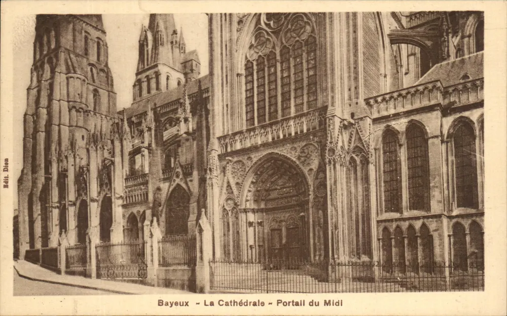 Bayeux — Die Kathedrale — Südtor — Verlag Dîne - Vorderseite