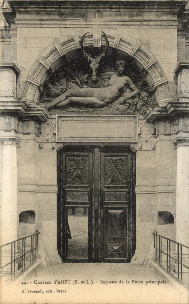 Castelo de Anet — Imposto da Porta principal — G. Fouesault, editor, Dreux - Frente
