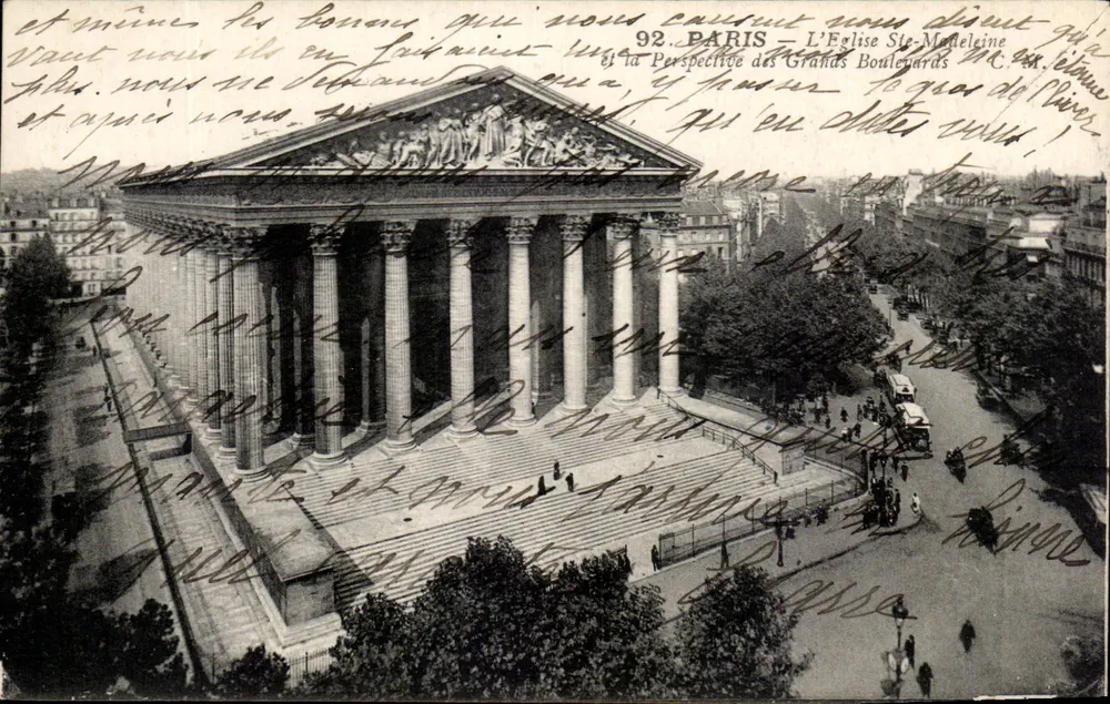 Paris — A Igreja de Santa Elisabet e a Perspectiva dos Grandes Boulevards — editor não identificado, n° de série 92 - Frente
