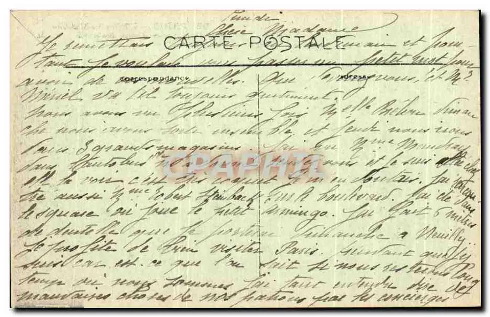 Paris — A Igreja de Santa Elisabet e a Perspectiva dos Grandes Boulevards — editor não identificado, n° de série 92 - Verso